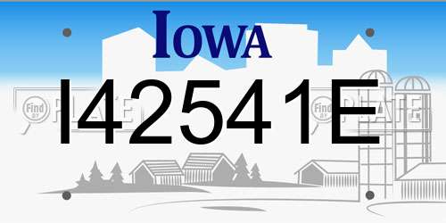 I42541E Iowa License Plate