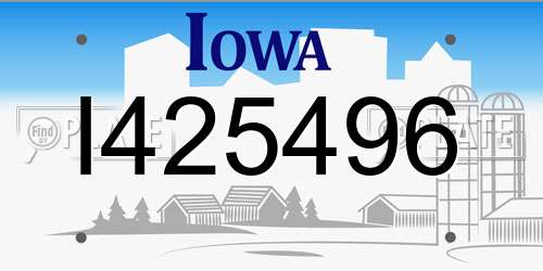 I425496 Iowa License Plate
