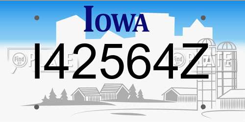 I42564Z Iowa License Plate