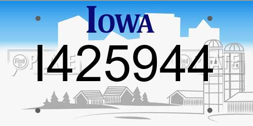 I425944 Iowa License Plate