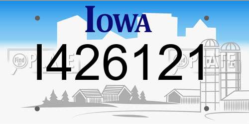 I426121 Iowa License Plate
