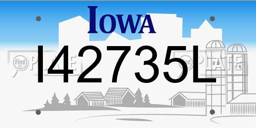 I42735L Iowa License Plate