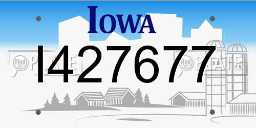 I427677 Iowa License Plate