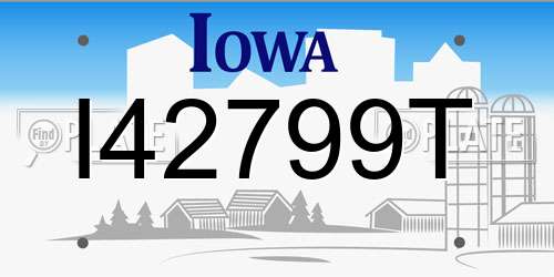 I42799T Iowa License Plate