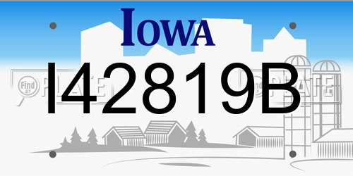 I42819B Iowa License Plate