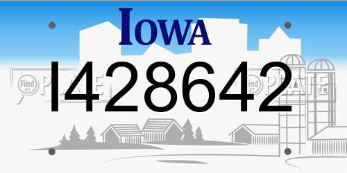 I428642 Iowa License Plate