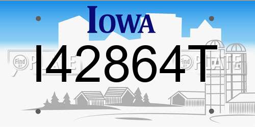 I42864T Iowa License Plate