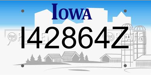 I42864Z Iowa License Plate