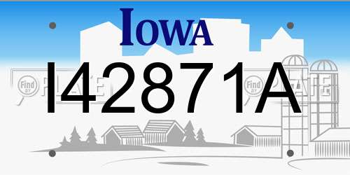 I42871A Iowa License Plate