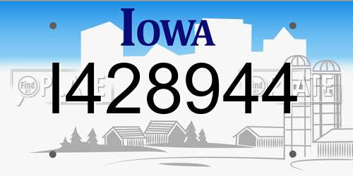 I428944 Iowa License Plate