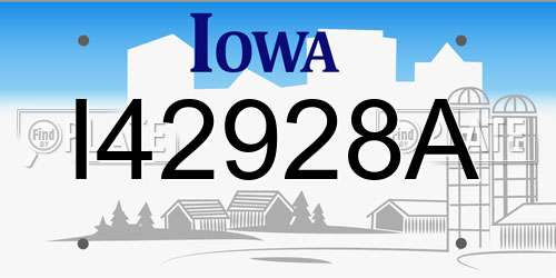 I42928A Iowa License Plate