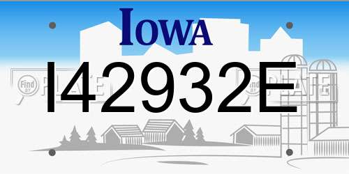 I42932E Iowa License Plate