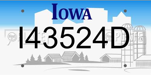 I43524D Iowa License Plate