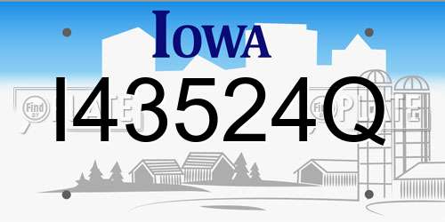 I43524Q Iowa License Plate