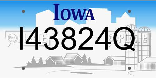 I43824Q Iowa License Plate