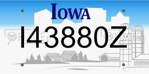 I43880Z Iowa License Plate