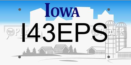 I43EPS Iowa License Plate