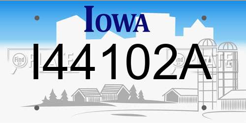 I44102A Iowa License Plate