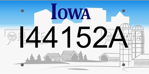I44152A Iowa License Plate