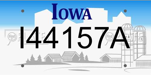 I44157A Iowa License Plate