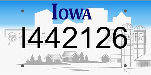 I442126 Iowa License Plate
