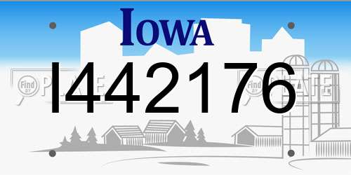 I442176 Iowa License Plate