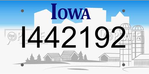 I442192 Iowa License Plate