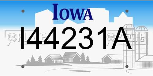 I44231A Iowa License Plate