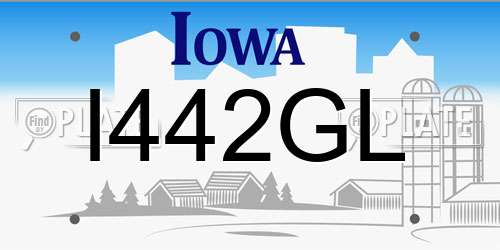 I442GL Iowa License Plate