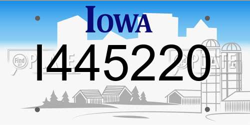 I445220 Iowa License Plate