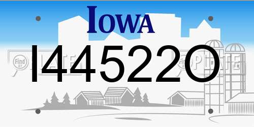 I44522O Iowa License Plate