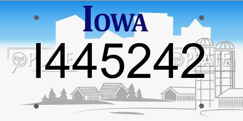 I445242 Iowa License Plate