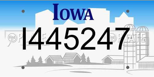I445247 Iowa License Plate