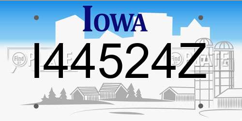 I44524Z Iowa License Plate