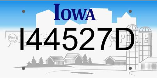 I44527D Iowa License Plate