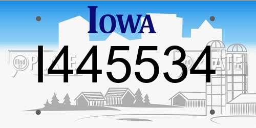 I445534 Iowa License Plate