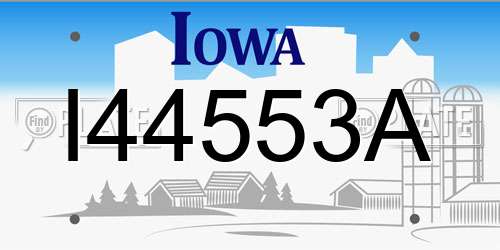 I44553A Iowa License Plate