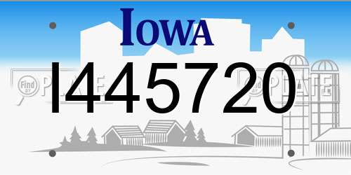 I445720 Iowa License Plate