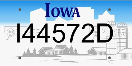 I44572D Iowa License Plate