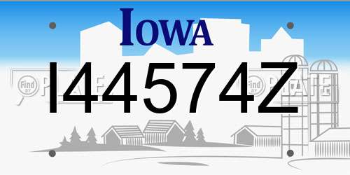 I44574Z Iowa License Plate