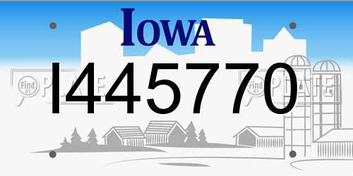 I445770 Iowa License Plate