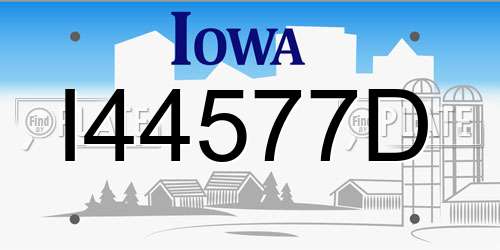 I44577D Iowa License Plate