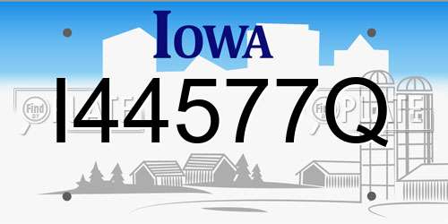 I44577Q Iowa License Plate
