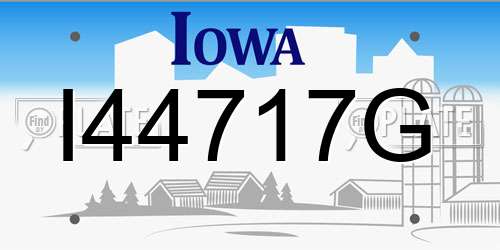 I44717G Iowa License Plate