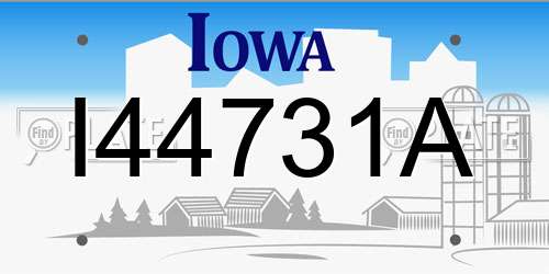 I44731A Iowa License Plate
