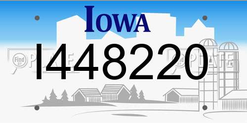 I448220 Iowa License Plate