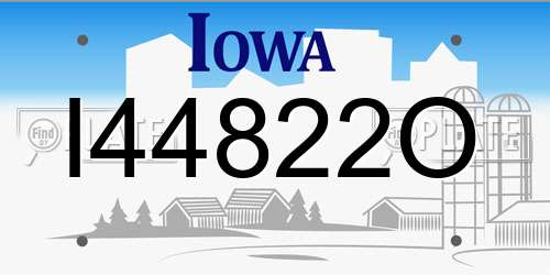 I44822O Iowa License Plate