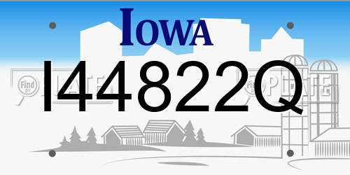 I44822Q Iowa License Plate
