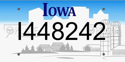 I448242 Iowa License Plate