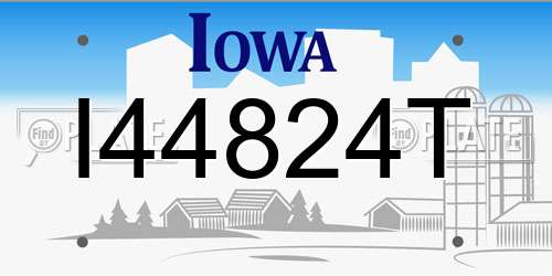 I44824T Iowa License Plate